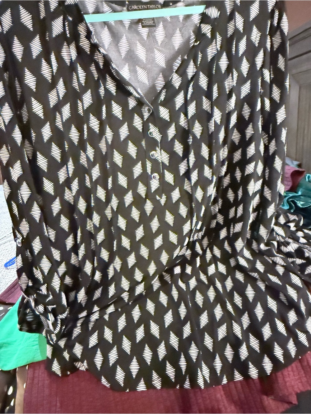 Black & white dress top.